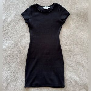 Princess Polly Organic Cotton Classic Mini Dress - Black (size 0)